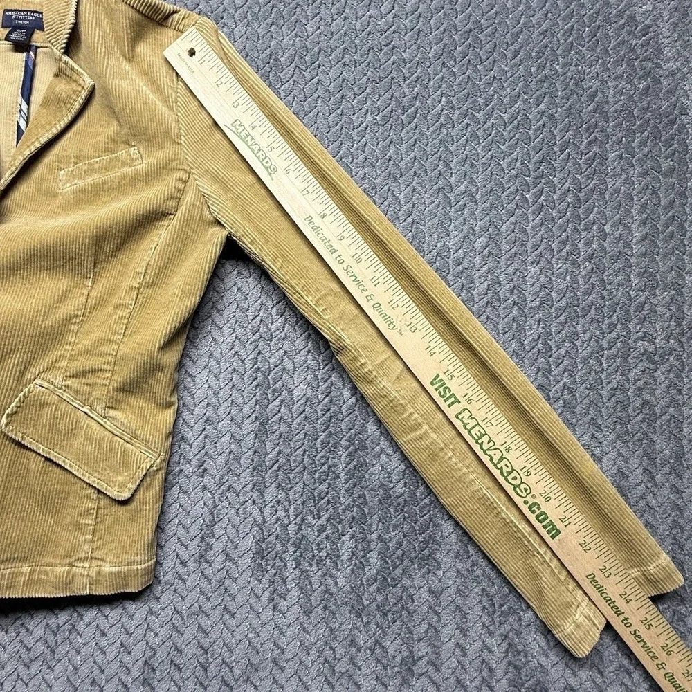 American Eagle Corduroy Blazer S Camel Tan 3-Button‎ Stretch Jacket